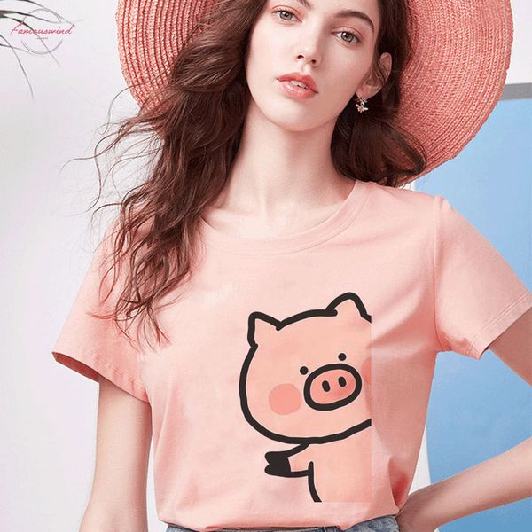 summer harajuku aesthetic short sleeve femme kawaii pink pig printing pattern cute tshirt vogue vintage funny women clothes, White
summer harajuku aesthetic short sleeve femme kawaii pink pig printing pattern cute tshirt vogue vintage funny women clothes, White