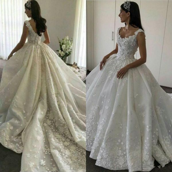 2020 3d floral applique ballgown wedding dresses scoop neck straps chapel train organza wedding bridal gown custom made vestido de novia, White
2020 3d floral applique ballgown wedding dresses scoop neck straps chapel train organza wedding bridal gown custom made vestido de novia, White