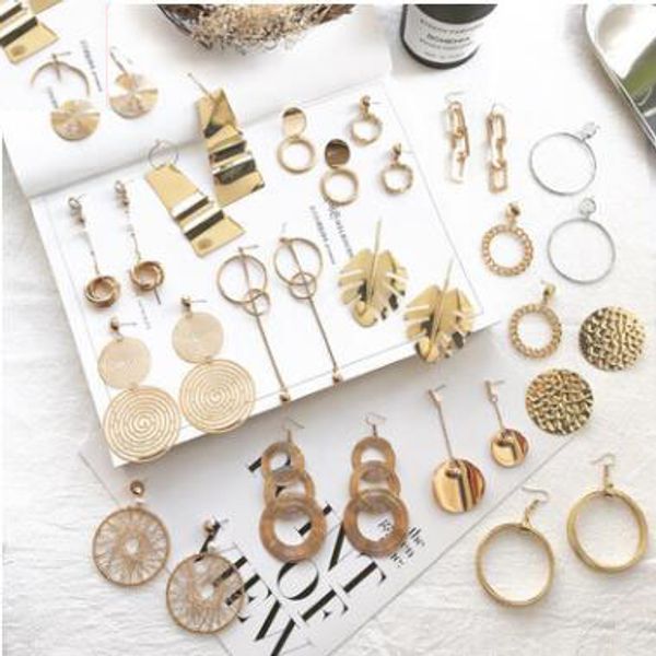 2018 new vintage exaggerate big circle dangle earrings matte gold drop earrings for women long earring party jewelry brinco, Silver
2018 new vintage exaggerate big circle dangle earrings matte gold drop earrings for women long earring party jewelry brinco, Silver