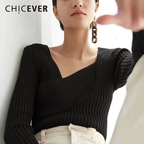 chicever casual irregular women's sweaters asymmetrical collar long sleeve slim knitted sweater female fashion 2019 clothes tide, White;black
chicever casual irregular women's sweaters asymmetrical collar long sleeve slim knitted sweater female fashion 2019 clothes tide, White;black