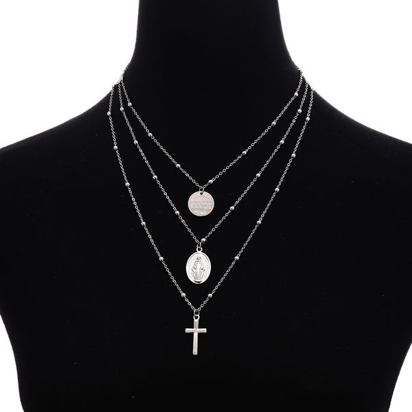jrl fashion silver gold beads sequins multilayer necklace metal cross pendant chokers necklaces for women jewelry kka6205
jrl fashion silver gold beads sequins multilayer necklace metal cross pendant chokers necklaces for women jewelry kka6205