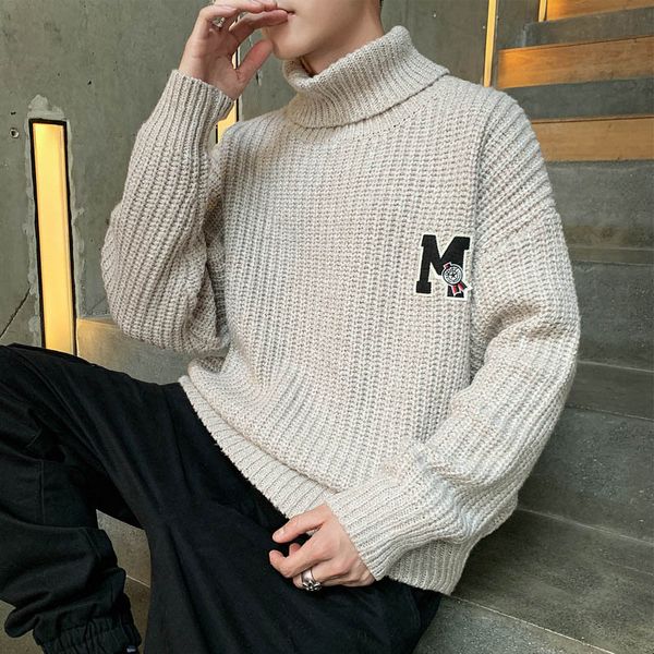 new warm men's sweater 2019 autumn winter korean version high collar sweater slim british wind y, White;black
new warm men's sweater 2019 autumn winter korean version high collar sweater slim british wind y, White;black