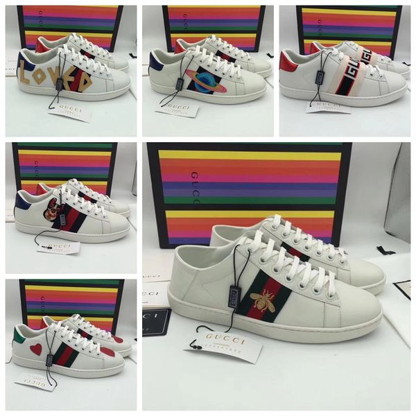 2019 new ace embroidered sneaker mens classic bee low-stripe leather sneakers womens casual trainers designer fashion men shoes, White;red
2019 new ace embroidered sneaker mens classic bee low-stripe leather sneakers womens casual trainers designer fashion men shoes, White;red