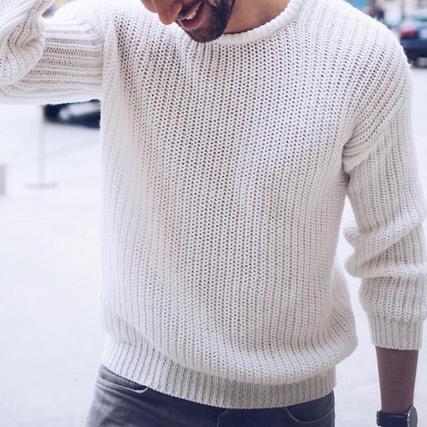 2020 winter men solid color o neck long sleeve knitted sweater pullover casual long sleeve winter sweater fashion christmas, White;black
2020 winter men solid color o neck long sleeve knitted sweater pullover casual long sleeve winter sweater fashion christmas, White;black