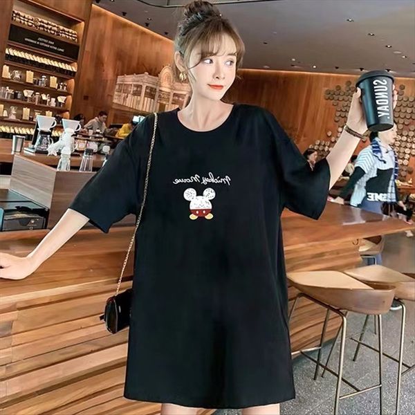men's and women's round collar t-shirt loose large size midi double-sided printing couple short sleeve, White
men's and women's round collar t-shirt loose large size midi double-sided printing couple short sleeve, White