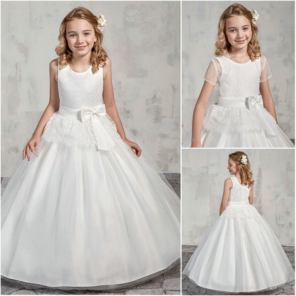 designer ivory flower girl ball gowns with bolero tulle scoop neckline lace peplum satin bow belt girls party gowns mb9016, White;blue
designer ivory flower girl ball gowns with bolero tulle scoop neckline lace peplum satin bow belt girls party gowns mb9016, White;blue