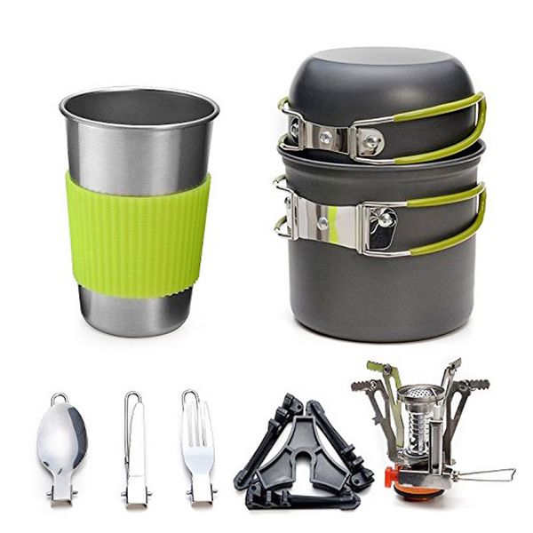 outdoor cookware set pots pans camping hiking folding tableware cooking picnic traveling bowl pot pan set folding spoon fork 
outdoor cookware set pots pans camping hiking folding tableware cooking picnic traveling bowl pot pan set folding spoon fork