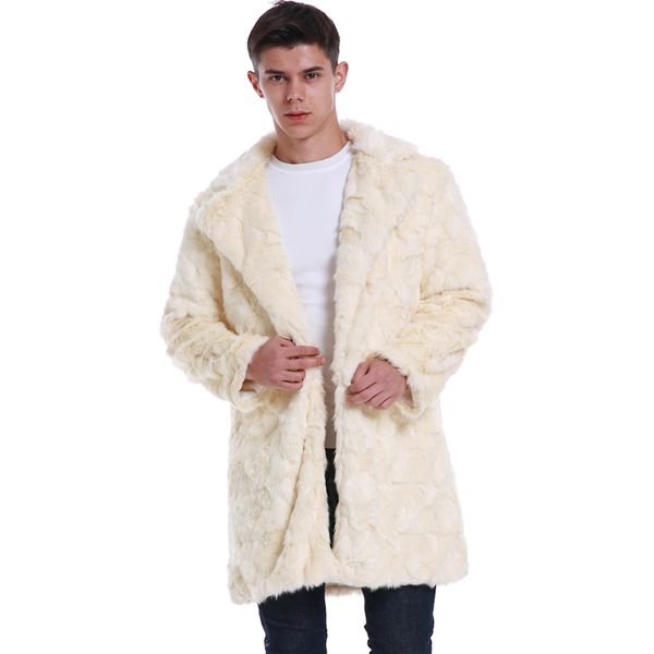 men's new fashion winter faux fur coat turn down collar thicken warm trench coat soft fake fur long outwear overcoat male clothe, Tan;black
men's new fashion winter faux fur coat turn down collar thicken warm trench coat soft fake fur long outwear overcoat male clothe, Tan;black