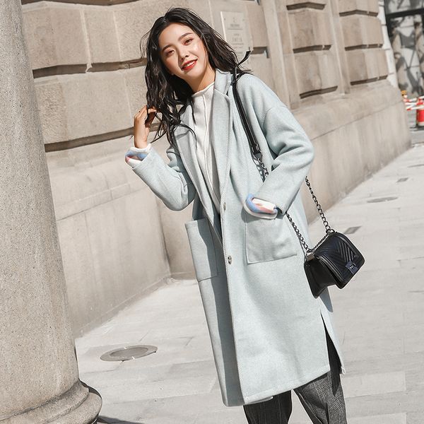 fashion long wool & blends coat single breasted slim type female winter coat women female autumn winter wool, Black
fashion long wool & blends coat single breasted slim type female winter coat women female autumn winter wool, Black