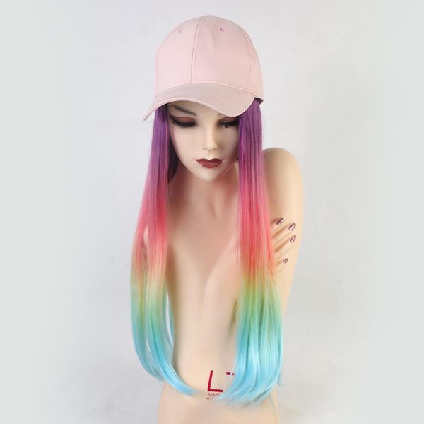 detachable wig one cap women baseball hat with synthetic hair long curly hair, Black
detachable wig one cap women baseball hat with synthetic hair long curly hair, Black