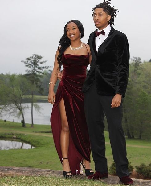 burgundy velvet prom dresses floor length high leg slit night paty dresses srapless spaghetti straps cockatil gowns long, Black
burgundy velvet prom dresses floor length high leg slit night paty dresses srapless spaghetti straps cockatil gowns long, Black