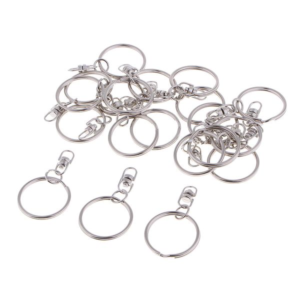 20pcs 26mm silver tone metal keyring keychain split ring short chain loose, Black
20pcs 26mm silver tone metal keyring keychain split ring short chain loose, Black