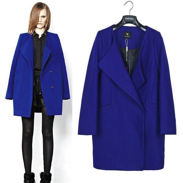women clothes spring and autumn solid color long-sleeved loose dark buckle section wool woolen women's coat jacket women, Black
women clothes spring and autumn solid color long-sleeved loose dark buckle section wool woolen women's coat jacket women, Black