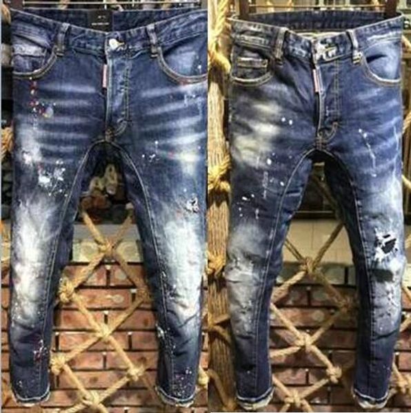 new trendy mens fashion paint point slim micro-elastic denim pants jeans fashion zipper trousers designer brand apparel, Blue
new trendy mens fashion paint point slim micro-elastic denim pants jeans fashion zipper trousers designer brand apparel, Blue