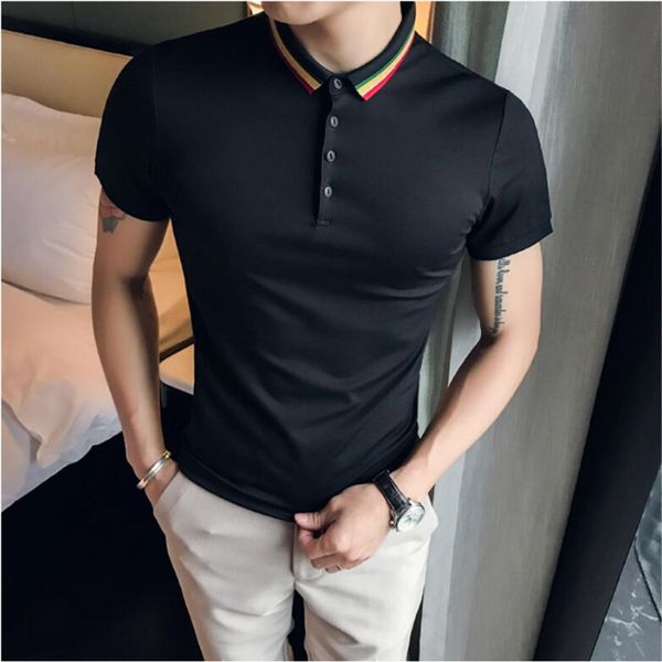 2019 fashion shirt men casual turn down collar short sleeve men shirt slim fit mens summer homme plus size s-3xl, White;black
2019 fashion shirt men casual turn down collar short sleeve men shirt slim fit mens summer homme plus size s-3xl, White;black