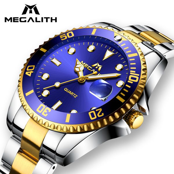 megalith gold watch men watches calendar wristwatch gents business casual stainless steel casual mens clock, Slivery;brown
megalith gold watch men watches calendar wristwatch gents business casual stainless steel casual mens clock, Slivery;brown