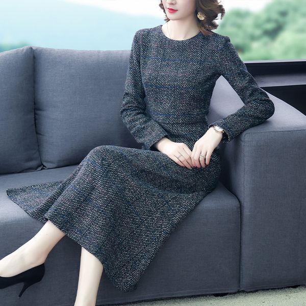 2019 autumn and winter new style long sleeve woolen dress long elegant slim fit slimming elegant skirts women's, White;black
2019 autumn and winter new style long sleeve woolen dress long elegant slim fit slimming elegant skirts women's, White;black