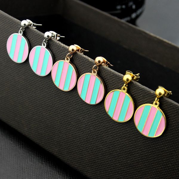 2019 new fashion brand round bead hanging pink green drop oil striped round stud earrings for ladies fashion style earrings, Golden;silver
2019 new fashion brand round bead hanging pink green drop oil striped round stud earrings for ladies fashion style earrings, Golden;silver