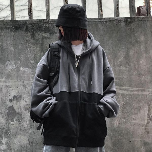autumn winter new korean women's clothing vintage style zip-up hooded pockets zipper sweatshirts ins cec harajuku fashion t200311, Black
autumn winter new korean women's clothing vintage style zip-up hooded pockets zipper sweatshirts ins cec harajuku fashion t200311, Black