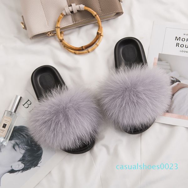 2019 new design summer women fox fur slippers real fox hair slides female furry indoor flip flops casual beach sandals fluffy plush c23, Black
2019 new design summer women fox fur slippers real fox hair slides female furry indoor flip flops casual beach sandals fluffy plush c23, Black