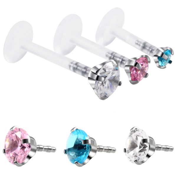 1pc flexible bioflex cz gem push-in labret stud lip bar ring piercing ear cartilage tragus piercing orelha helix earring jewelry, Slivery;golden
1pc flexible bioflex cz gem push-in labret stud lip bar ring piercing ear cartilage tragus piercing orelha helix earring jewelry, Slivery;golden