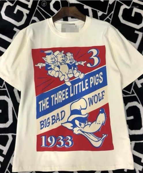 g three little pigs big bad wolf sequined designer luxury tees short sleeved women summer tshirts, White
g three little pigs big bad wolf sequined designer luxury tees short sleeved women summer tshirts, White
