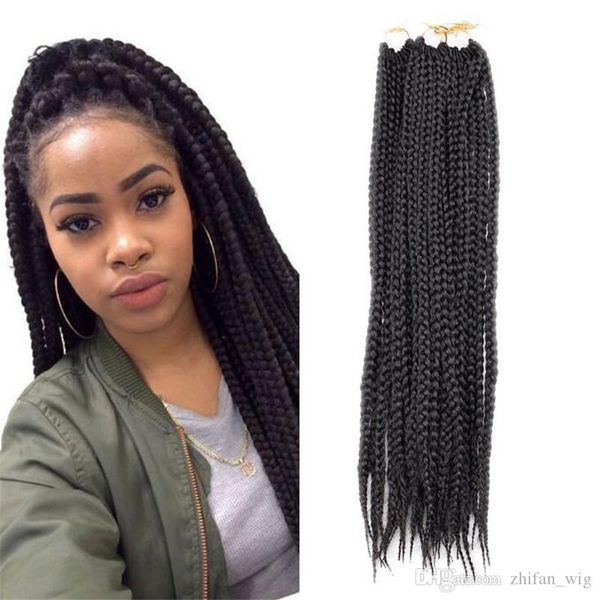 3packs 18inches 3x box braids crochet hair extensions ombre kanekalon fiber synthetic braiding hair bulk crochet braids for women, Black
3packs 18inches 3x box braids crochet hair extensions ombre kanekalon fiber synthetic braiding hair bulk crochet braids for women, Black