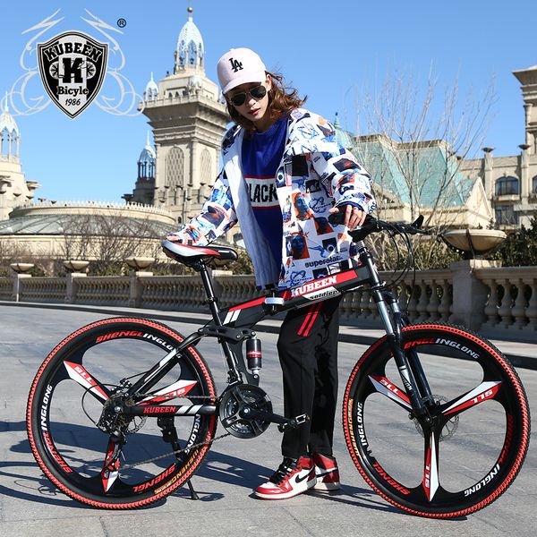 Kubeen 26inch folding mountain bike 21 peed double damping 3 knife wheel bicycle double di c brake mountain bike
Kubeen 26inch folding mountain bike 21 peed double damping 3 knife wheel bicycle double di c brake mountain bike