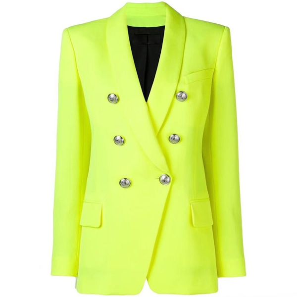 women's suits & blazers deat 2021 excellent quality blazer for women ladies double breasted metal buttons long jacket neon yellow mf807, White;black
women's suits & blazers deat 2021 excellent quality blazer for women ladies double breasted metal buttons long jacket neon yellow mf807, White;black