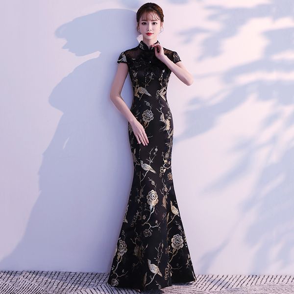 black rhinestone lady qipao embroidery bird&flower cheongsam elegant novelty party dress vestidos de festa evening gown, Red
black rhinestone lady qipao embroidery bird&flower cheongsam elegant novelty party dress vestidos de festa evening gown, Red