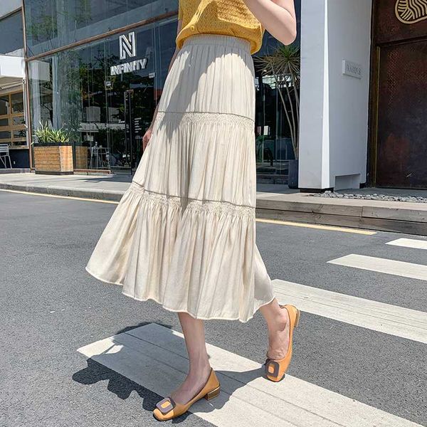 summer pleated umbrella skirt women elegant elastic waist mid-calf skirt female bohemian patchwork loose ruffles a-line skirts, Black
summer pleated umbrella skirt women elegant elastic waist mid-calf skirt female bohemian patchwork loose ruffles a-line skirts, Black