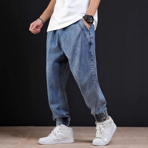 2019 summer male jeans easy solid blue color tide leisure bound feet haren striped pants hip hop streetwear thick chinese style
2019 summer male jeans easy solid blue color tide leisure bound feet haren striped pants hip hop streetwear thick chinese style