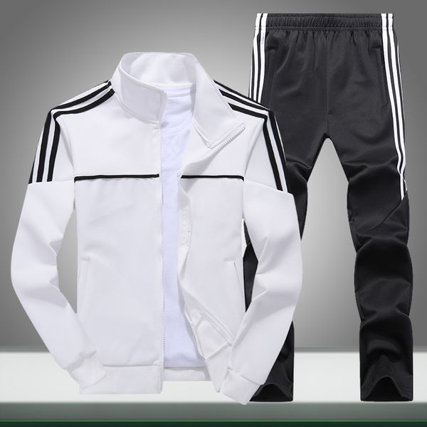 autumn new men tracksuit casual solid striped zipper sets two pieces jackets + pants 2019 male sportswear sporting suits outwear, Gray
autumn new men tracksuit casual solid striped zipper sets two pieces jackets + pants 2019 male sportswear sporting suits outwear, Gray