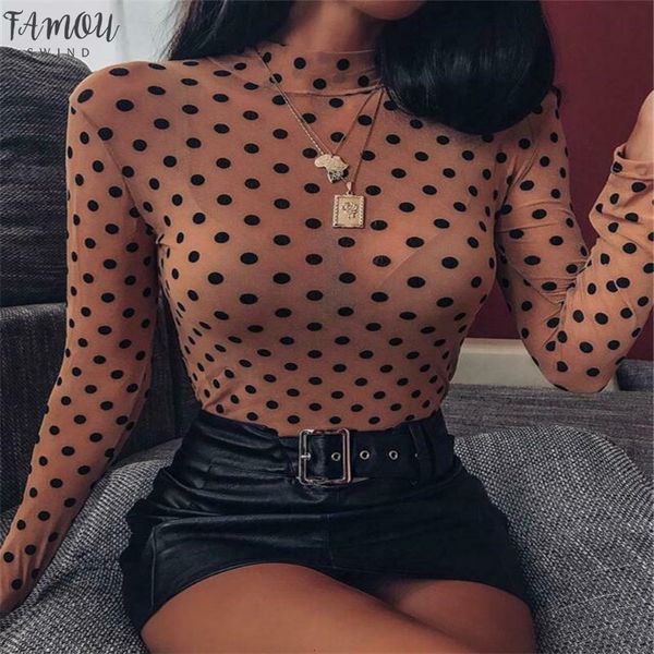 black mesh see through polka dot print t shirt fashion 2020 spring women long sleeve high t shirt party tees, White
black mesh see through polka dot print t shirt fashion 2020 spring women long sleeve high t shirt party tees, White