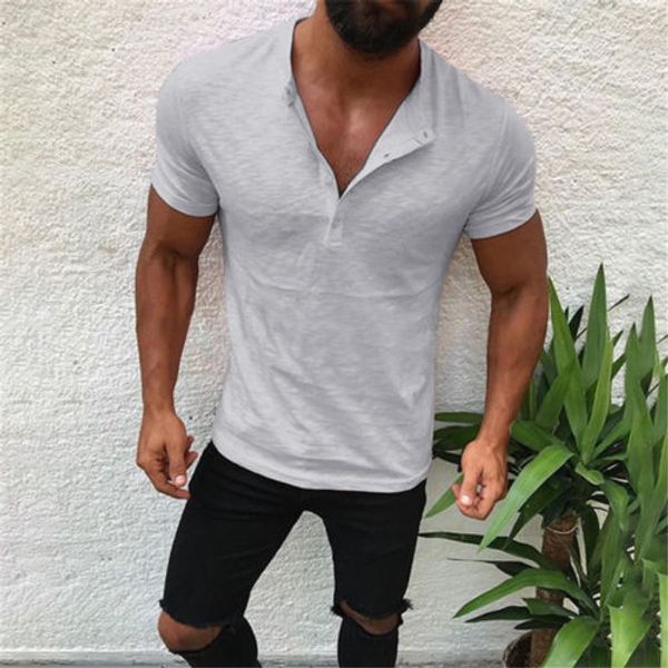 2019 hirigin brand men's slim fit v neck short sleeve muscle tee t-shirt casual henley shirts, White;black
2019 hirigin brand men's slim fit v neck short sleeve muscle tee t-shirt casual henley shirts, White;black
