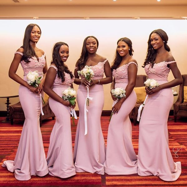 blush pink off shoulder bridesmaid dresses appliques beaded maid of honor gown floor length black girls party dress south african bm0616, White;pink
blush pink off shoulder bridesmaid dresses appliques beaded maid of honor gown floor length black girls party dress south african bm0616, White;pink
