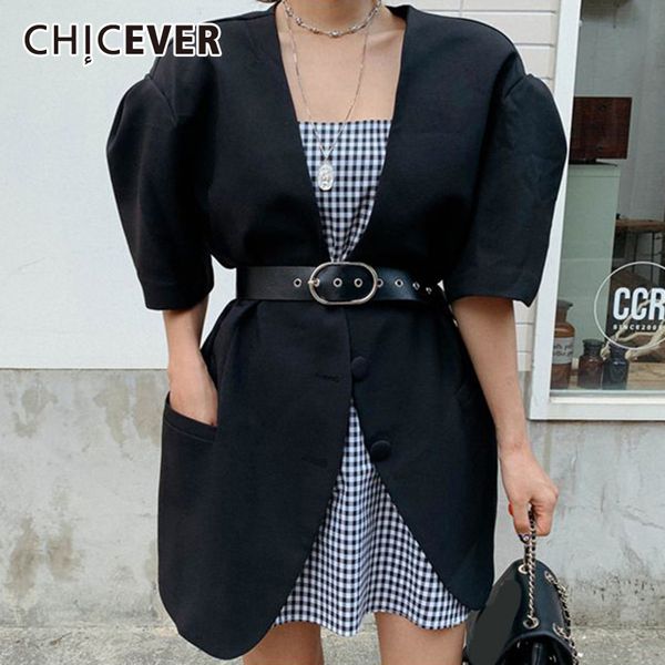 chicever vintage blazer coat female v neck half puff sleeve loose with sashes thin blazers clothes for women fashion new summer, White;black
chicever vintage blazer coat female v neck half puff sleeve loose with sashes thin blazers clothes for women fashion new summer, White;black