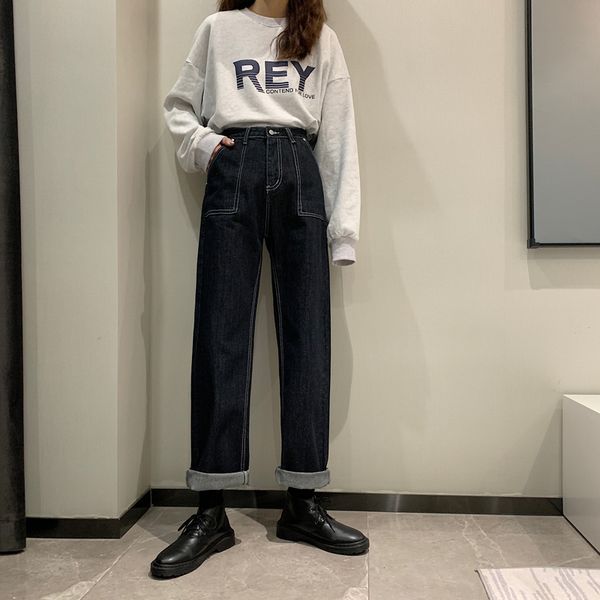 вышивка шитье нашивка высокой талия сыпучего straight solid black denim pant дама корейская моды vintage boyfriend джинсы повседневный, Blue
вышивка шитье нашивка высокой талия сыпучего straight solid black denim pant дама корейская моды vintage boyfriend джинсы повседневный, Blue