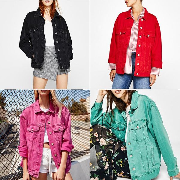 women designer winter coats fashion candy color single breasted loose jean jackets casual womens outerwear clothing, Black;brown
women designer winter coats fashion candy color single breasted loose jean jackets casual womens outerwear clothing, Black;brown