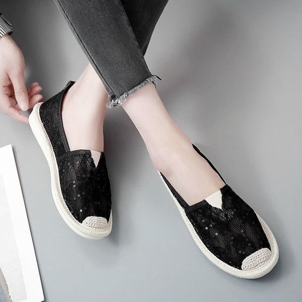summer lace flat shoes women casual fisherman flats ladies hollow breathable air mesh lightweight soft sequins lazy loafers new, Black
summer lace flat shoes women casual fisherman flats ladies hollow breathable air mesh lightweight soft sequins lazy loafers new, Black