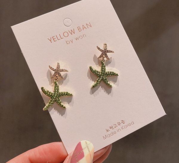 s925 silver post personality travel beach starfish earrings banquet green rhinestone ear stud earrings
s925 silver post personality travel beach starfish earrings banquet green rhinestone ear stud earrings