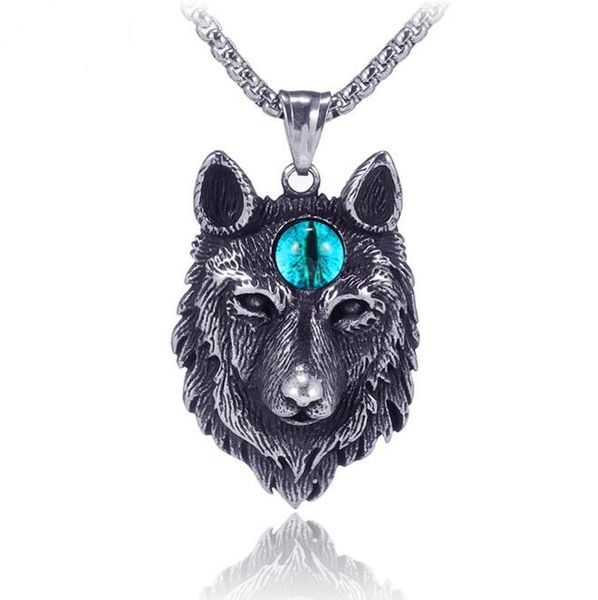 fashion surgical stainless steel black accent blue eye wolf pendant necklace for men titanium steel classical viking punk hip hop necklace, Silver
fashion surgical stainless steel black accent blue eye wolf pendant necklace for men titanium steel classical viking punk hip hop necklace, Silver