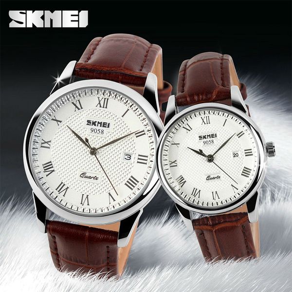 skmei fashion quartz watches business casual wristwatches 30m waterproof for couple japanese movement 9058, Slivery;brown
skmei fashion quartz watches business casual wristwatches 30m waterproof for couple japanese movement 9058, Slivery;brown