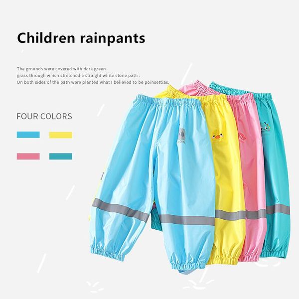 korean style kids rain pants boys and girls students baby waterproof pants fashion children rain pants xkyyz, Red;brown