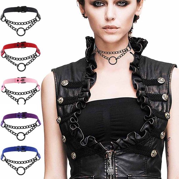 punk leather choker collar necklace women round heart love gothic metal chain leather harajuku collar women clavicle chain, Golden;silver
punk leather choker collar necklace women round heart love gothic metal chain leather harajuku collar women clavicle chain, Golden;silver