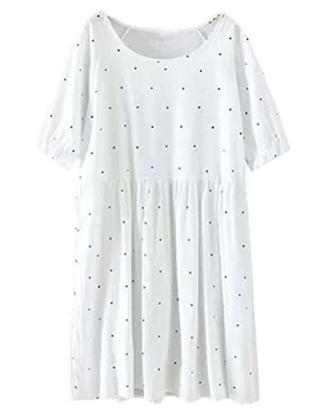 minibee women's summer short sleeve ruffle polka dot dress loose swing tunic, Black;gray
minibee women's summer short sleeve ruffle polka dot dress loose swing tunic, Black;gray