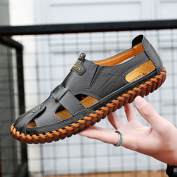 men's casual shoes summer brown rubber men sandals leather shoes beach man sandals slip on sandalias shoes soft bottom big size, Black
men's casual shoes summer brown rubber men sandals leather shoes beach man sandals slip on sandalias shoes soft bottom big size, Black