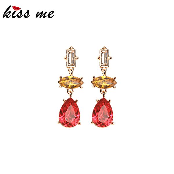 kissme 2020 new water drop earrings for women delicate blue green red geometric resin dangle earrings fashion jewelry wholesale, Silver