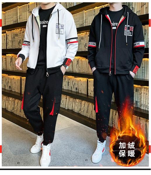 men sport suit winter thick fleece warm hoodie coat jacket sweatshirt+pant running jogger casual outfit set sportswear sweatsuit, Black;blue
men sport suit winter thick fleece warm hoodie coat jacket sweatshirt+pant running jogger casual outfit set sportswear sweatsuit, Black;blue
