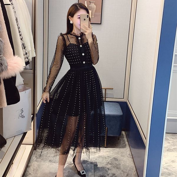rhinestone beading celebrity runway party dress 2020 spring women long sleeve high waist perspective mesh dresses, Black;gray
rhinestone beading celebrity runway party dress 2020 spring women long sleeve high waist perspective mesh dresses, Black;gray
